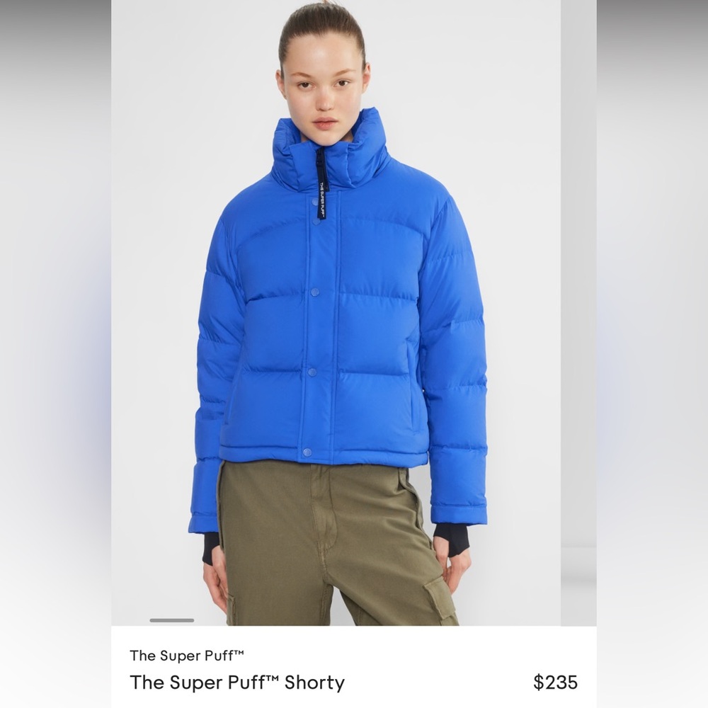 Aritzia blue super puff shorty